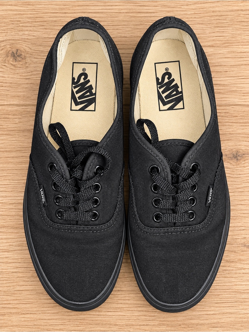Vans Black Low-Top Canvas Lace-Up Sneakers